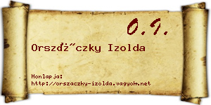 Orszáczky Izolda névjegykártya